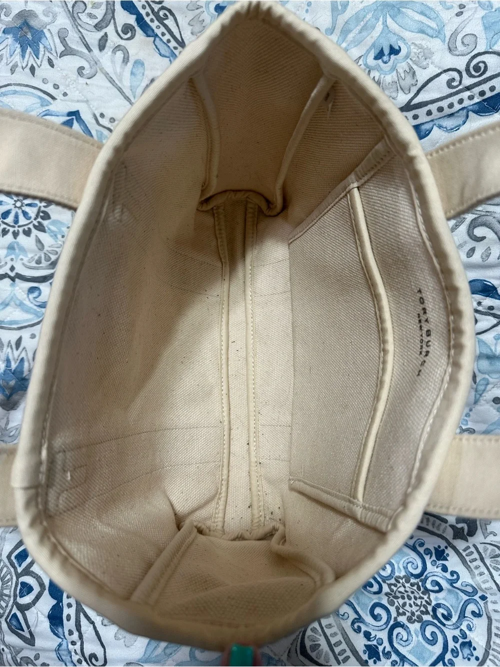 Tory Burch Small Canvas Tote in Natural